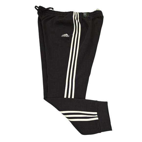 NWT Adidas Men's Essential Fleece Tapered Cuff 3 Strip Pants Size XL - Picture 2 of 6